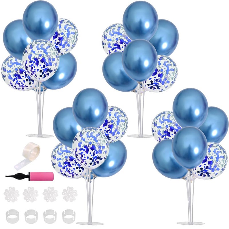 TONIFUL Blue Balloon Stand Centerpiece Table Decoration for Blue Party Decorations,Father's Day,Birthday Decorations,21st Men's Birthday,Balloon Arch Stand Class of 2026 Graduation Decorations (4 set) - Image 1